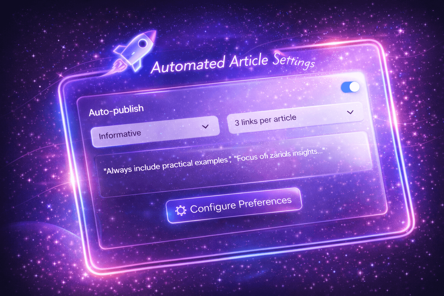 IntentRank feature: Content customization settings panel with on-brand image generation options
